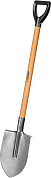 Лопата штыковая из нержавеющей стали, дерев. черенок, с рукояткой "Мастер-НС" (39447) ЗУБР