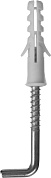 Дюбель распорный полипропиленовый тип "ЕВРО" с крюком Ø 6x30 / 4x45 мм, 200 шт. (30675-06-30) ЗУБР
