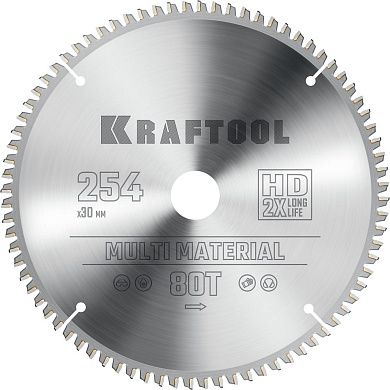 Диск пильный 254х30х3.0/2.2х80Т по алюминию "Multi Material" (36953-254-30) KRAFTOOL