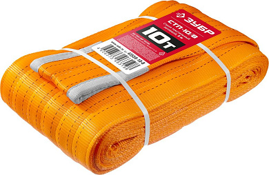 Строп текстильный петлевой, оранжевый, г/п 10 т, длина 8м "СТП-10/8" (43559-10-8) ЗУБР