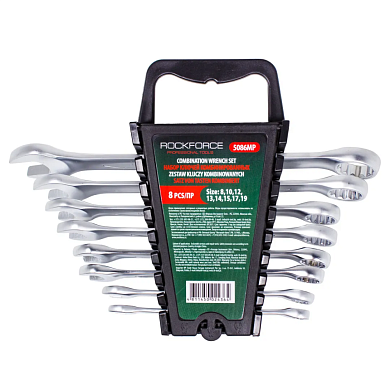 Ключи комбинированные, 8пр. (8, 10, 12-15, 17, 19мм) (RF-5086MP) RockFORCE