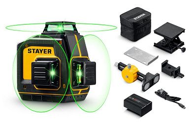 Нивелир лазерный "SL-3D #2", 50м, точн. +/-0,5 мм/м, сум. (34963-2) STAYER