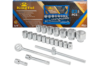 Набор инструментов 23пр. 3/4" (6гр.)(19-60мм), в мет. Кейсе (KT-6231-5) KINGTUL