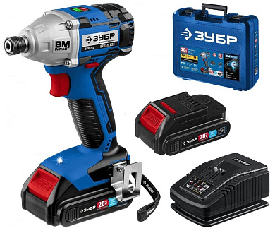 Винтоверт ударный аккум. GVB-250-22 (20.0 В, 2 акк. х 2.0 А/ч Li-Ion, 280 Нм, чем.) Проф. ЗУБР