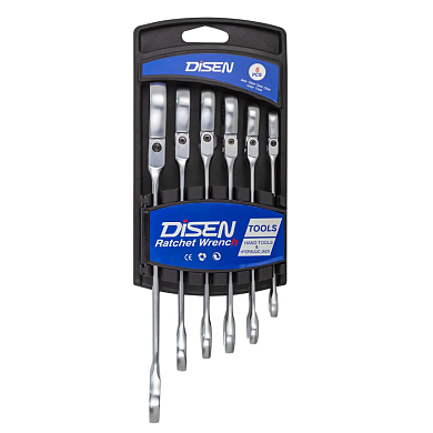 Набор ключей трещоточных с шарниром 6пр.(8,10,12,13,14,17мм)(DSH1503F) DISEN