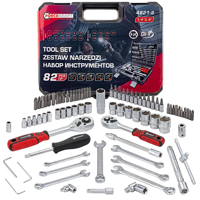 Набор инструментов 82пр. 1/4", 3/8" (6гр.)(FK-4821-8) FORCEKRAFT