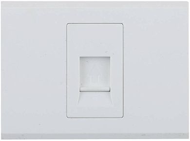 Розетка "ЭФФЕКТ" телефонная, одинарная, без вставки и рамки, цвет белый (SV-54417-W) СВЕТОЗАР
