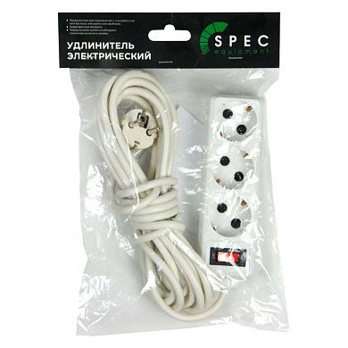 Фильтр Сетевой 3м (3 роз., 2.0кВт, с заземлением, провод 3х1.0,), SPEC