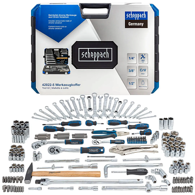 Набор инструментов 202пр. 1/4" 3/8" 1/2"(Sch-42022-5) Scheppach