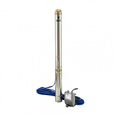 Насос скважинный DWC-4-140, центробежный, диаметр 4", 2200 Вт, 6000 л/ч, напор 140 м Denzel