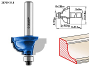 Фреза кром. калев. №7, D= 31,8мм, раб. дл.-15,5мм, рад.-7,95мм, хв.-8мм, d-9,5мм (28709-31.8) ЗУБР
