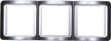 Панель "ГАММА" накладная, вертикальная, цвет светло-серый металлик, 3 гнезда (SV-54149-SM) СВЕТОЗАР