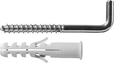 Дюбель распорный полипропилен тип "ЕВРО" с крюком Ø 12x60/8x85мм, 2шт. (30676-12-60) ЗУБР