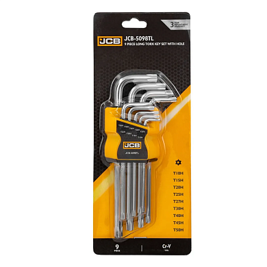 Набор ключей TORX длинных 9пр. Т10Н-Т50Н (JCB-5098TL) JCB