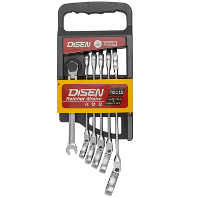Набор ключей трещоточных с шарниром 6пр.(8,10,12,13,14,17мм)(DSH1505F) DISEN