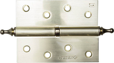 Петля дверная разъемная "ЭКСПЕРТ", 1 подшипник, цвет мат. латунь (SB), правая, с крепежом, 100х75х2,5мм,2шт (37605-100-3R) ЗУБР