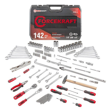 Набор инструментов слесарных (1/2", 1/4", 3/8") 142пр. (FK-41421-5) FORCEKRAFT