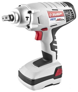 Гайковерт ударный аккум. ЗГУА-18-Ли К (18.0 В, 1 акк. x 1.7 А/ч Li-Ion, 1/2", 350 Нм, кор.) ЗУБР