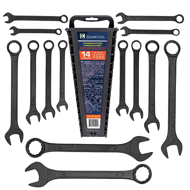 Ключи комбинированные, 14пр. (10, 12-19, 22, 24, 27, 30, 32мм) (Sigmatool-5141MP BLACK) SIGMATOOL