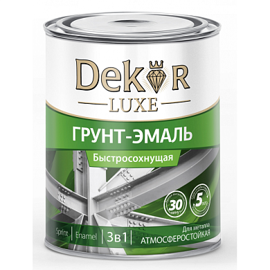 Грунт-эмаль "DEKOR" SPRINT 3 в 1 быстросохнущая черная 0.9 кг