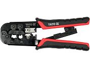 Пресс-клещи для обжима и зачистки кабеля (RJ45, RJ11, RJ12)(YT-22442) YATO