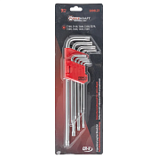 Набор ключей TORX экстра длинных c отверстием CR-V, 9пр. Т10-Т50 (FK-5098L23) FORCEKRAFT