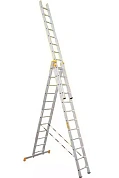 Лестница алюминиевая профессиональная трехсекционная P3 (18 ступ. 521/1364см, 40.6кг) АЛЮМЕТ