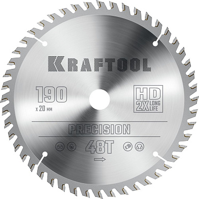 Диск пильный 190х20х48Т по дереву "PRECISION" (36952-190-20) KRAFTOOL