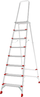 Лестница-стремянка алюм. с дугой и складн. площадкой NV3137 (8 ступ. 176/249см, 10.4кг) Новая высота