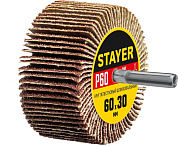 Круг шлифовальный лепестковый d 60х30мм, P60, на шпильке d 6мм (36608-060) STAYER