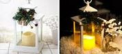 Декор.фонарь ЛЮЧИЯ "Рождественский" белый с LED свечой, настол/подвесной, пластик/стекло, на 3xAAA