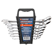 Набор ключей комбинированных трещоточных с шарниром 7пр. 8-19мм (F-51072F) Forsage