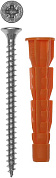 Дюбель универсальный полипропилен в нахлест с шурупом шлиц Pz Ø 8x52мм, 12шт. (4-301206-08-052) ЗУБР