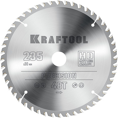 Диск пильный 235х30х48Т по дереву "PRECISION" (36952-235-30) KRAFTOOL