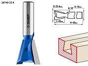 Фреза паз. фасон. "Ласточкин Хвост", D= 25,4мм, раб. дл.-26мм, хв.-12мм (28748-25.4) ЗУБР