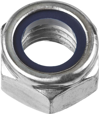 Гайка самостопорящаяся DIN 985, кл. пр. 6, M20, цинк, 5кг, с нейлоновым кольцом (303580-20) ЗУБР