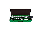 Набор головок с трещоткой и удлинителями 3/4" 22-50мм 12гр. 14пр., мет. кейс (F-6141-9) Forsage