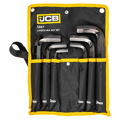 Набор ключей шестигранных 6пр. (12, 14, 17, 19, 22, 24мм) на полотне (JCB-5067) JCB