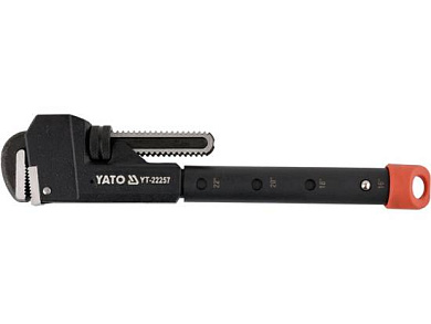 Ключ трубный разводной с телескопической ручкой 400-550мм, губки до 80мм. CrMo (YT-22257) YATO