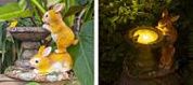 Фигура садовая ЧУДЕСНЫЙ САД 422 "Любопытные зайчата" с LED подсв., на солнеч.батарее, полирезина