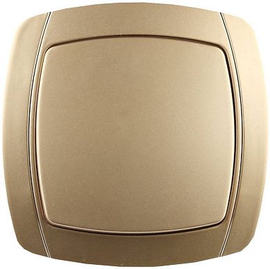 Выключатель "АКЦЕНТ" одноклавишный в сборе, цвет золотой металлик, 10А/~250В (SV-54230-GM) СВЕТОЗАР