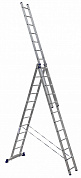 Лестница алюм. трехсекционная с рем. безопасности H3 (12 ступ. 338/786см 17,5кг) АЛЮМЕТ