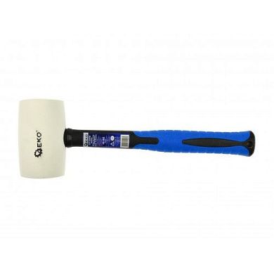 Молоток резиновый с фиберглассовой ручкой 16 OZ/650гр. (белый)(G72255) GEKO