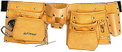Пояс для инструментов, кожаный, 10 карманов, 3 подвески "MASTER" (38512) STAYER