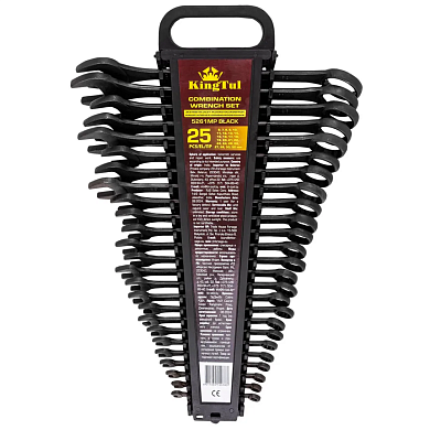 Набор ключей комбинированных 25пр. (6-28, 30, 32мм)(KT-5261MP BLACK) KINGTUL
