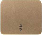 Выключатель СВЕТОЗАР "ГАММА" проходной, одноклавишный, без вставки и рамки, цвет золотой металлик, 1