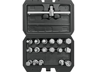 Набор головок для сливной пробки 3/8", 18пр. CrV (YT-0599) YATO