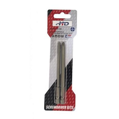 Биты крестообразные PH1+PH2х100мм 1/4" S2 (2шт) (HD-0488) H-D