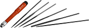 Набор "МАСТЕР": Надфили с зажимной пластмассовой ручкой, 7предметов (16053-H6) ЗУБР