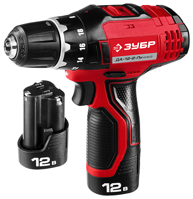 Дрель-шуруповерт аккум. ДА-12-2-Ли КНМ3 (12.0 В, 2 акк. х 1.5 А/ч Li-Ion, 40 Нм, чем.) ЗУБР